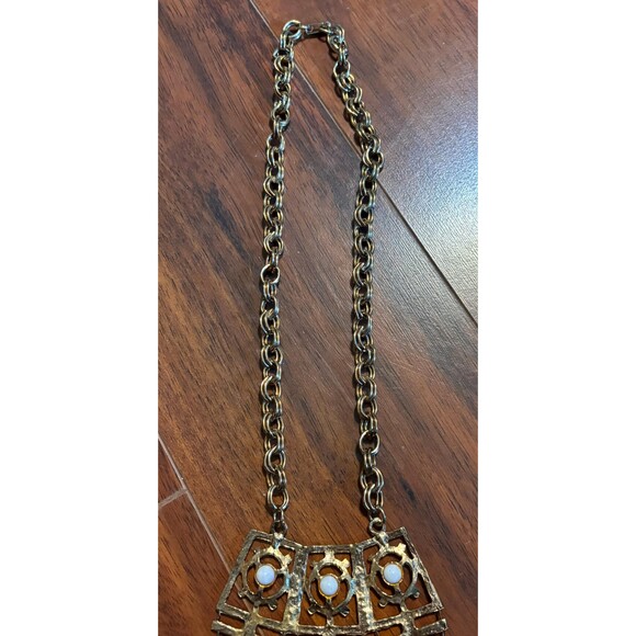 Vintage Cabochon Boho 1970s Necklace - Picture 3 of 5